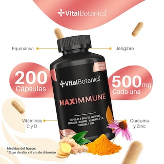 Foto 3 | Foto 3 | Maximmune Vitamina C Sistema Inmune 200 Caps | Vitalbotanics