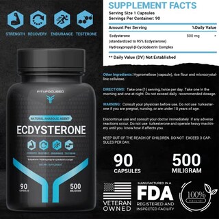 Foto 3 | Foto 3 | Suplemento Fit And Focused Ecdysterone 500 Mg 90 Cápsulas - Venta Internacional.