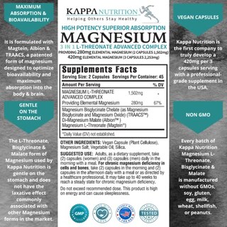 Foto 3 | Foto 3 | Suplemento Kappa Nutrition L-treonato De Magnesio 3 En 1 90 C - Venta Internacional.