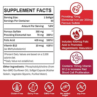 Foto 4 | Foto 4 | Suplemento De Hierro Sapotax Liposomal Iron 70 Mg Con Ácido Fólico - Venta Internacional.