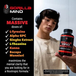 Foto 4 | Foto 4 | Suplemento Nootrópico Gorilla Mind Smooth 90 Cápsulas - Venta Internacional.