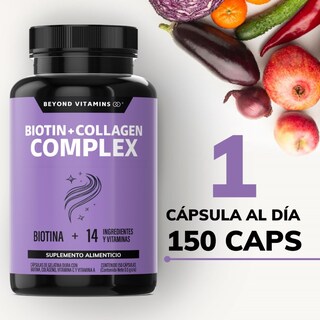 Foto 2 | Foto 2 | Suplemento Alimenticio Biotina Beyond Vitamins BEAUTY-150 con Colágeno y Vitaminas 150 Cápsulas