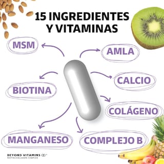Foto 3 | Foto 3 | Suplemento Alimenticio Biotina Beyond Vitamins BEAUTY-150 con Colágeno y Vitaminas 150 Cápsulas