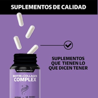 Foto 6 | Foto 6 | Suplemento Alimenticio Biotina Beyond Vitamins BEAUTY-150 con Colágeno y Vitaminas 150 Cápsulas