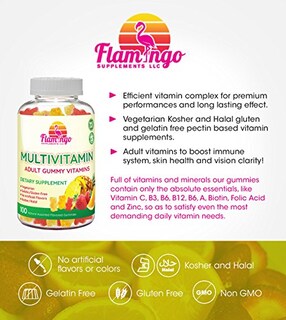 Foto 6 | Foto 6 | Gomitas Multivitamínicas Con Forma De Flamenco, 100 Gomitas Veganas - Venta Internacional.