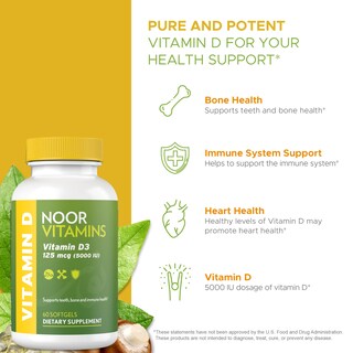 Foto 4 | Foto 4 | Suplemento Noor Vitamins Halal, Vitamina D3, 5000 Ui, Cápsulas Blandas, 6 - Venta Internacional.