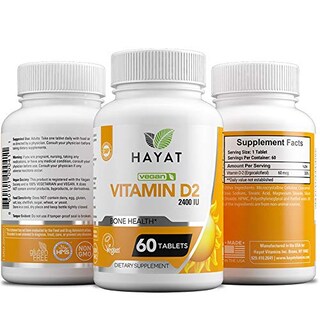 Foto 2 | Foto 2 | Suplemento Hayat De Vitamina D2, 2400 Ui, Vegano, 120 Comprimidos (paquete De 2) - Venta Internacional.