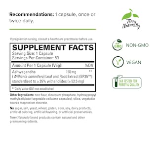 Foto 2 | Foto 2 | Suplemento Terry Naturally Ashwagandha Ep35 Extra Strength - Venta Internacional.