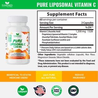 Foto 3 | Foto 3 | Suplemento De Vitamina C Liposomal Pura Y Natural De Sundhed, 1200 Mg - Venta Internacional.