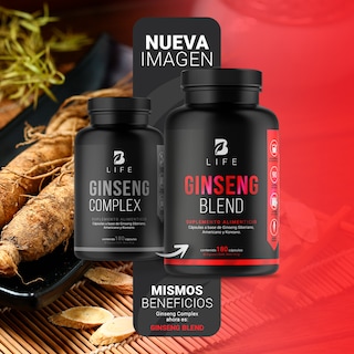 Foto 3 | Foto 3 | Ginseng Complex de 180 Cápsulas de 1000 mg por porción Ingredientes naturales: 3 tipos de Ginseng Ginseng Complex B Life