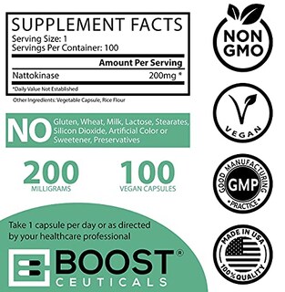 Foto 2 | Foto 2 | Suplemento Boostceuticals Nattokinase 200 Mg, 100 Cápsulas Veganas - Venta Internacional.