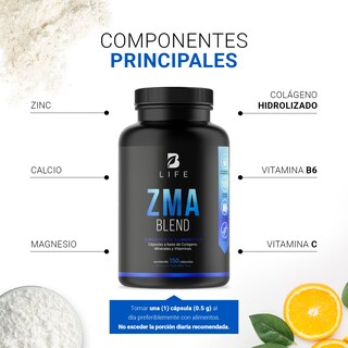 Foto 4 | Foto 4 | Mezcla de Zinc/ Magnesio/ Vitamina C/ Colágeno Hidrolizado/ Vitamina B6 150 Cápsulas Ingredientes Naturales ZMA Blend B Life