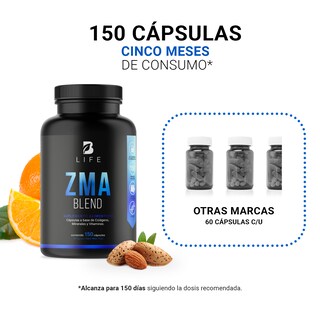 Foto 5 | Foto 5 | Mezcla de Zinc/ Magnesio/ Vitamina C/ Colágeno Hidrolizado/ Vitamina B6 150 Cápsulas Ingredientes Naturales ZMA Blend B Life