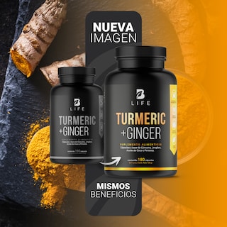Foto 3 | Foto 3 | Suplemento Alimenticio B Life Turmeric con Ginger 180 Cápsulas
