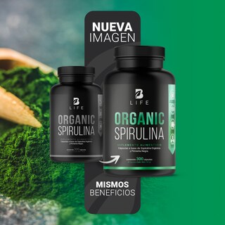 Foto 3 | Foto 3 | Espirulina Orgánica de 300 Cápsulas 500 mg Ingredientes Naturales Alga Espirulina Organic Spirulina B Life