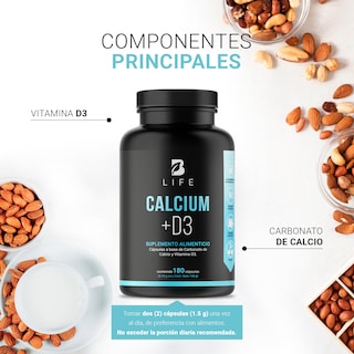 Foto 4 | Foto 4 | Suplemento Alimenticio B Life Calcium +D3 180 Cápsulas