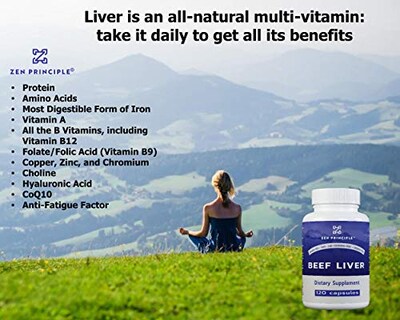 Foto 6 | Foto 6 | Suplemento Zen Principle Beef Liver 360 Cápsulas (180/botella) - Venta Internacional.