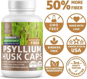 Foto 6 | Foto 6 | Cápsulas De Cáscara De Psyllium Number One Nutrition 1450 Mg - Venta Internacional.