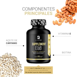Foto 4 | Foto 4 | Vitamina E + Biotina de 200 Cápsulas Ingredientes Naturales Supplement E&B B Life