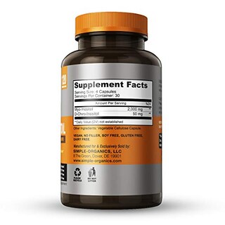 Foto 3 | Foto 3 | Suplemento De Mioinositol De Simple-organics Con D-chiro Inositol - Venta Internacional.