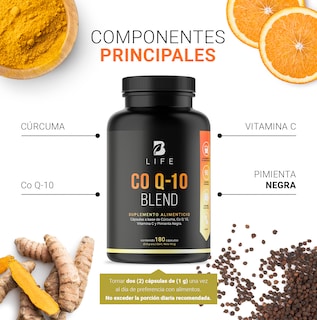 Foto 4 | Foto 4 | CoQ10 de 180 Cápsulas Ingredientes Naturales Coenzima Q10 Cúrcuma y Vitamina C Co Q-10 Blend B Life