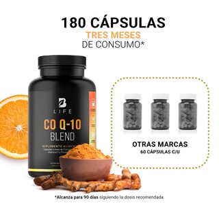 Foto 5 | Foto 5 | CoQ10 de 180 Cápsulas Ingredientes Naturales Coenzima Q10 Cúrcuma y Vitamina C Co Q-10 Blend B Life