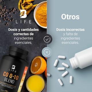 Foto 6 | Foto 6 | CoQ10 de 180 Cápsulas Ingredientes Naturales Coenzima Q10 Cúrcuma y Vitamina C Co Q-10 Blend B Life