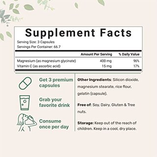 Foto 2 | Foto 2 | Suplemento: Microingredientes: Glicinato De Magnesio 400 Mg 200 Ca - Venta Internacional.