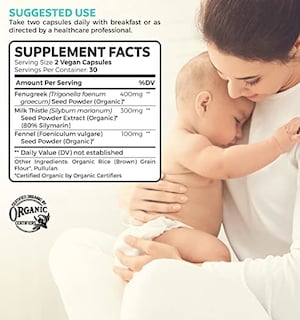 Foto 3 | Foto 3 | Suplemento De Lactancia Pure Mom Organic Fenogreco 60 Cápsulas - Venta Internacional.