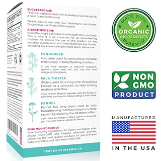 Foto 4 | Foto 4 | Suplemento De Lactancia Pure Mom Organic Fenogreco 60 Cápsulas - Venta Internacional.