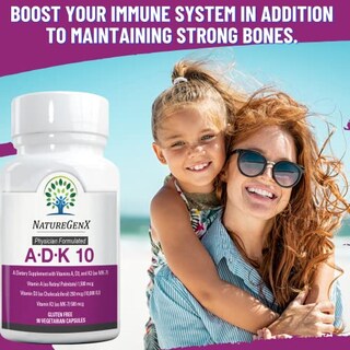 Foto 6 | Foto 6 | Suplemento Naturegenx Adk 10 Vitaminas D3 10000 Ui, K2 500 Mcg - Venta Internacional.