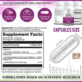 Foto 7 | Foto 7 | Suplemento Naturegenx Adk 10 Vitaminas D3 10000 Ui, K2 500 Mcg - Venta Internacional.