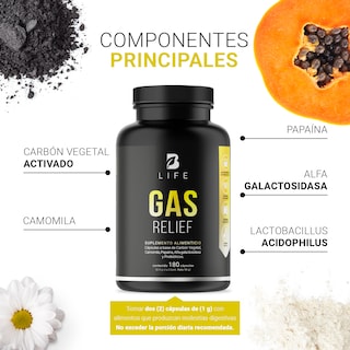 Foto 4 | Foto 4 | Gas Relief de 180 Cápsulas Ingredientes Naturales Gas Relief B Life