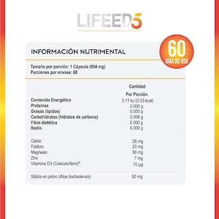 Foto 7 | Foto 7 | Vit D Plus Bienestar General Lifeed5 60 Cápsulas Con Vitamina D, Magnesio, Fosforo, Calcio y Zinc