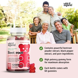 Foto 4 | Foto 4 | Suplemento De Gomitas De Raíz De Remolacha Silvestre Y Orgánica, 1200 Mg, 60 Unidades - Venta Internacional.