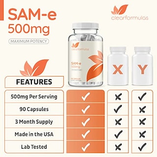 Foto 6 | Foto 6 | Suplemento Clearformulas Sam-e 500 Mg 90 Cápsulas - Venta Internacional.