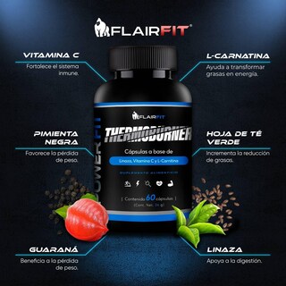 Foto 2 | Foto 2 | L-carnitina Flairfit Fitness Termogénico 60 Cápsulas