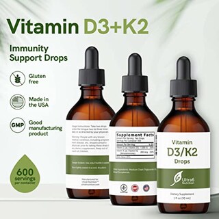 Foto 2 | Foto 2 | Gotas De Vitamina D3 Ultra6 Nutrition Con Vitamina K2 30 Ml - Venta Internacional