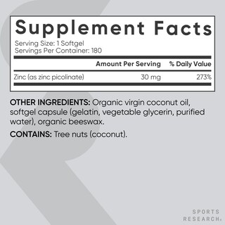 Foto 3 | Foto 3 | Suplemento de Zinc Sports Research Alta Potencia 30 mg 180 g - Venta Internacional