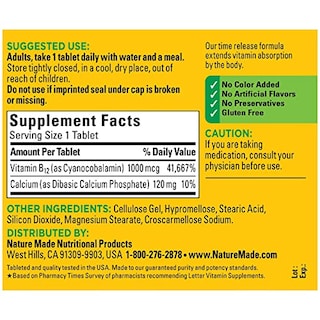 Foto 5 | Foto 5 | Vitamina B12 Nature Made 1000 Mcg 160 Tabletas - Venta Internacional