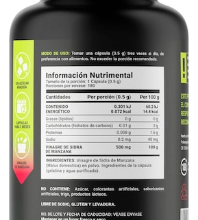 Foto 2 | Foto 2 | 180 Cápsulas B Life de 500 mg de Vinagre de Manzana