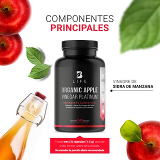 Foto 4 | Foto 4 | Vinagre de Manzana Orgánico de 240 Cápsulas Apple Platinum B Life