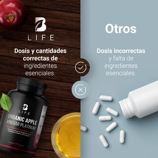 Foto 6 | Foto 6 | Vinagre de Manzana Orgánico de 240 Cápsulas Apple Platinum B Life