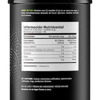 Foto 2 | Foto 2 | Glutamina Micronizada 120 Servicios Pure Glutamine B Life
