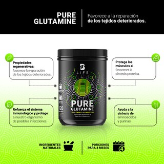 Foto 3 | Foto 3 | Glutamina Micronizada 120 Servicios Pure Glutamine B Life