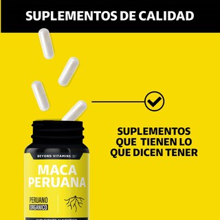 Foto 4 | Foto 4 | Suplemento Alimenticio Maca Peruana Amarilla Beyond Vitamins 60 Cápsulas