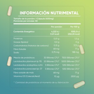 Foto 3 | Foto 3 | Suplemento Multiblue 30 Billones Probióticos Fit 30 Cápsulas