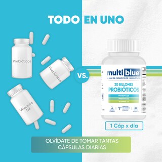 Foto 5 | Foto 5 | Suplemento Multiblue 30 Billones Probióticos Fit 30 Cápsulas