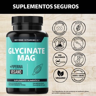 Foto 2 | Foto 2 | Suplemento Alimenticio Glicinato de Magnesio + Pimienta Negra Beyond Vitamins 180 Cápsulas