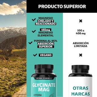 Foto 4 | Foto 4 | Suplemento Alimenticio Glicinato de Magnesio + Pimienta Negra Beyond Vitamins 180 Cápsulas